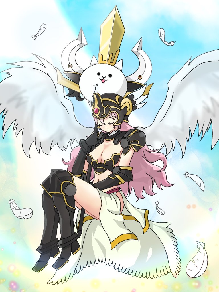 cat and cat valkyrie (nyanko daisensou) drawn by aozorayukkuri