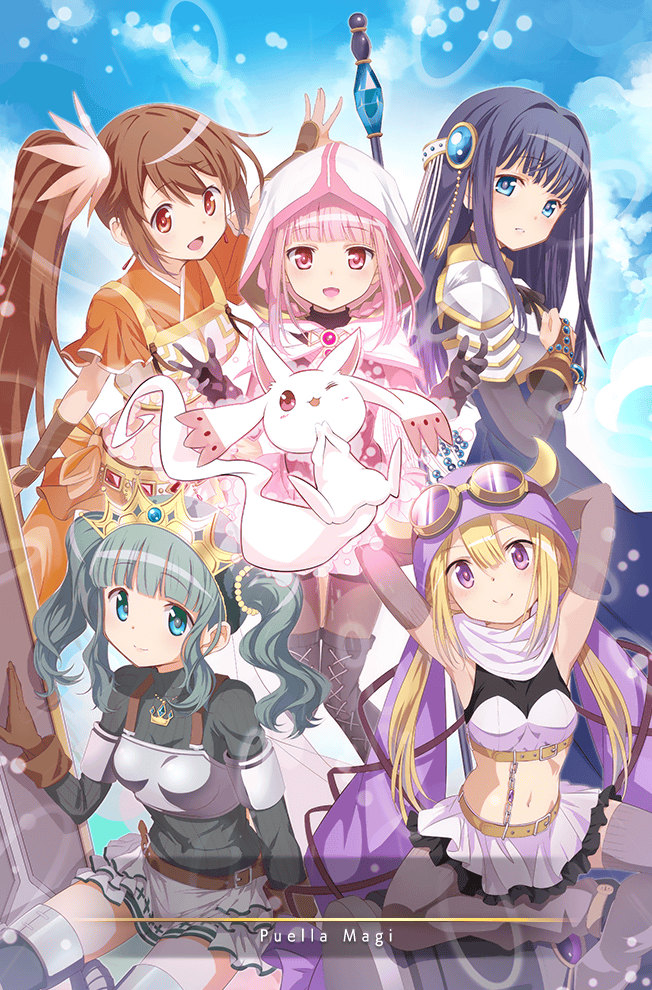 tamaki iroha, nanami yachiyo, futaba sana, yui tsuruno, mitsuki felicia, and 1 more (mahou shoujo madoka magica and 1 more) drawn by sasagi_koushi