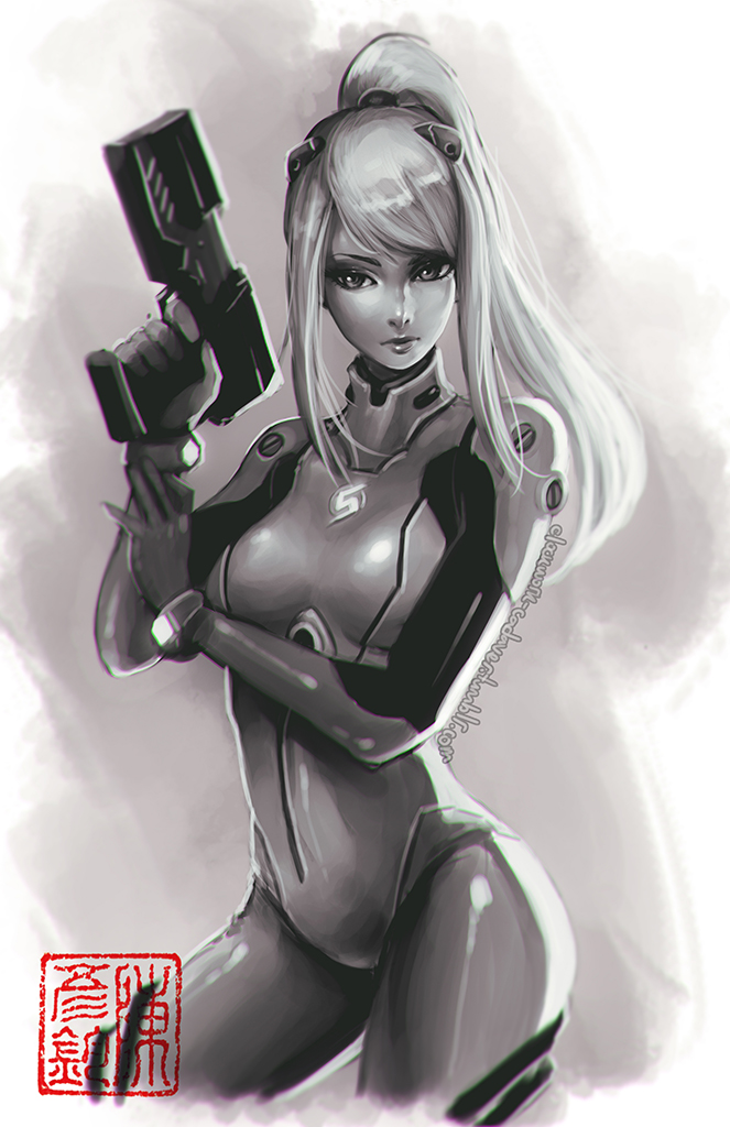 souryuu asuka langley and samus aran (neon genesis evangelion and 1 more) drawn by koyorin