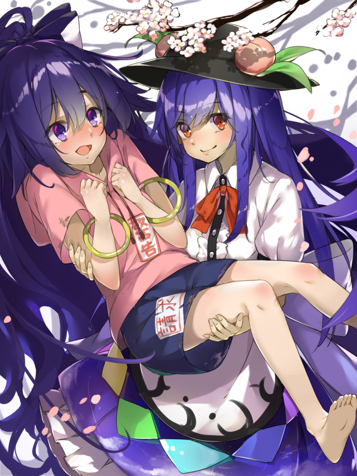 hinanawi tenshi and yorigami shion (touhou) drawn by piyodesu