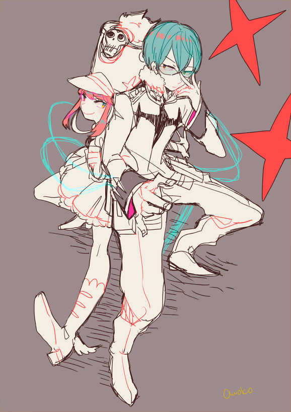 jakuzure nonon and inumuta houka (kill la kill) drawn by pekikokko