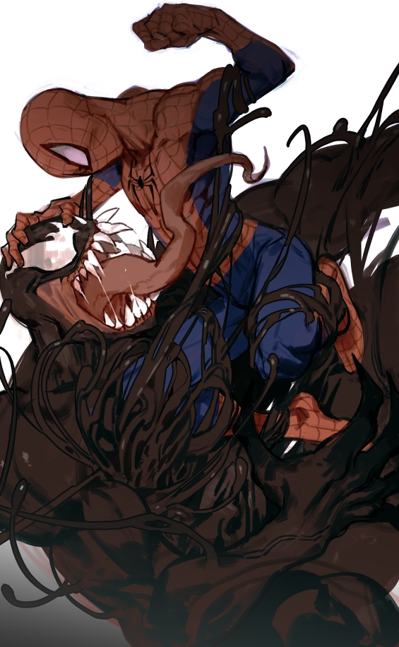spider-man and venom (marvel and 1 more) drawn by shishio_(shishio5431)