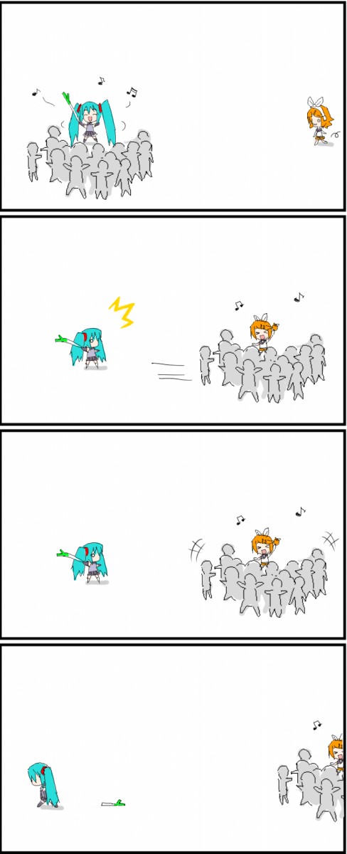 hatsune miku and kagamine rin (vocaloid) drawn by shiden_(t41xz)