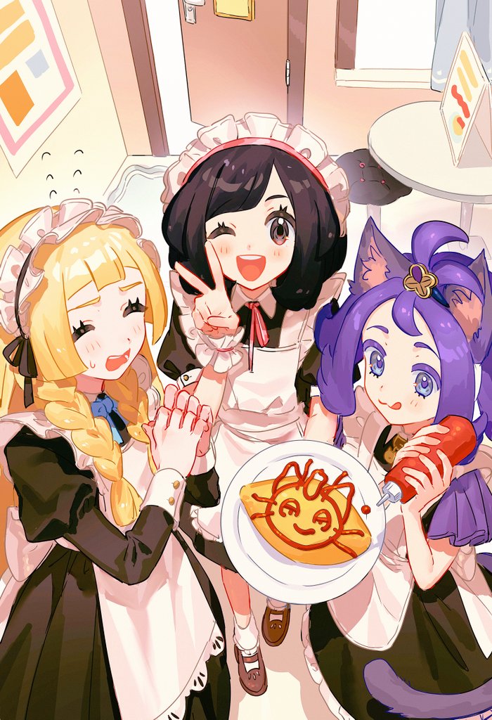 lillie, selene, acerola, and alolan meowth (pokemon and 1 more) drawn by fua1heyvot4ifsr
