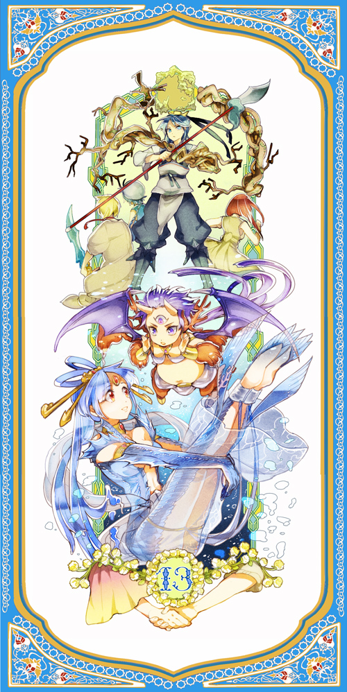 morgiana, aladdin, alibaba saluja, ren kougyoku, sinbad, and 1 more (magi the labyrinth of magic) drawn by fushitasu