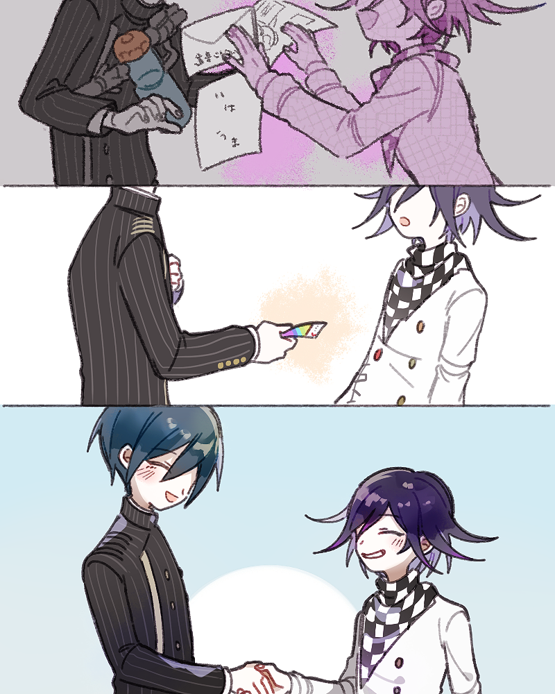 oma kokichi and saihara shuichi (danganronpa and 1 more) drawn by 1202_koge