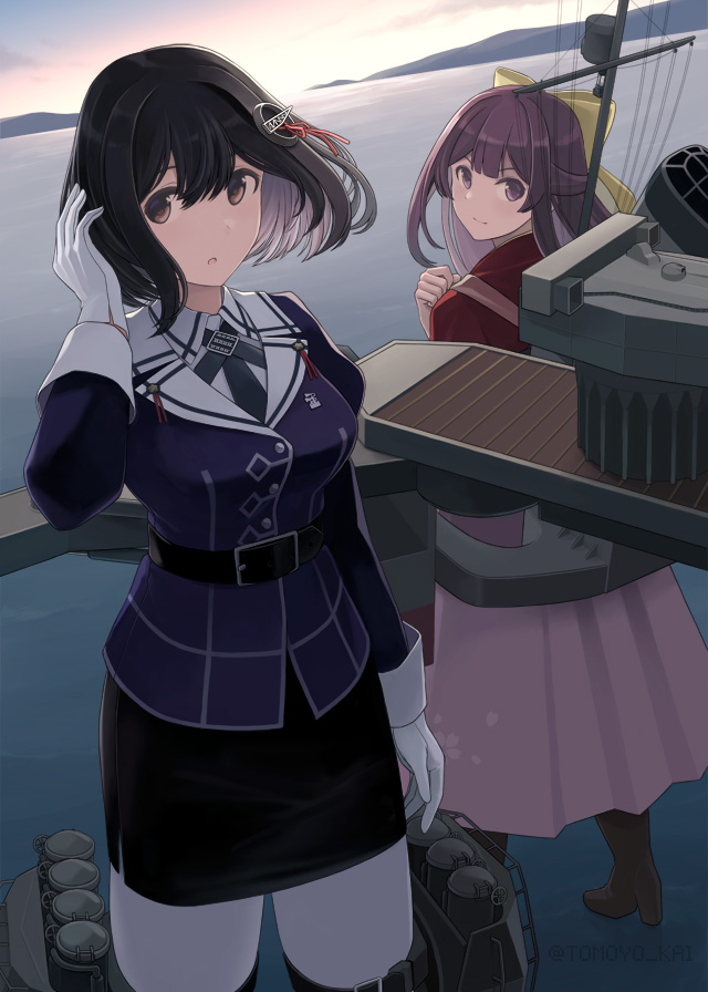 haguro and kamikaze (kantai collection) drawn by tomoyo_kai