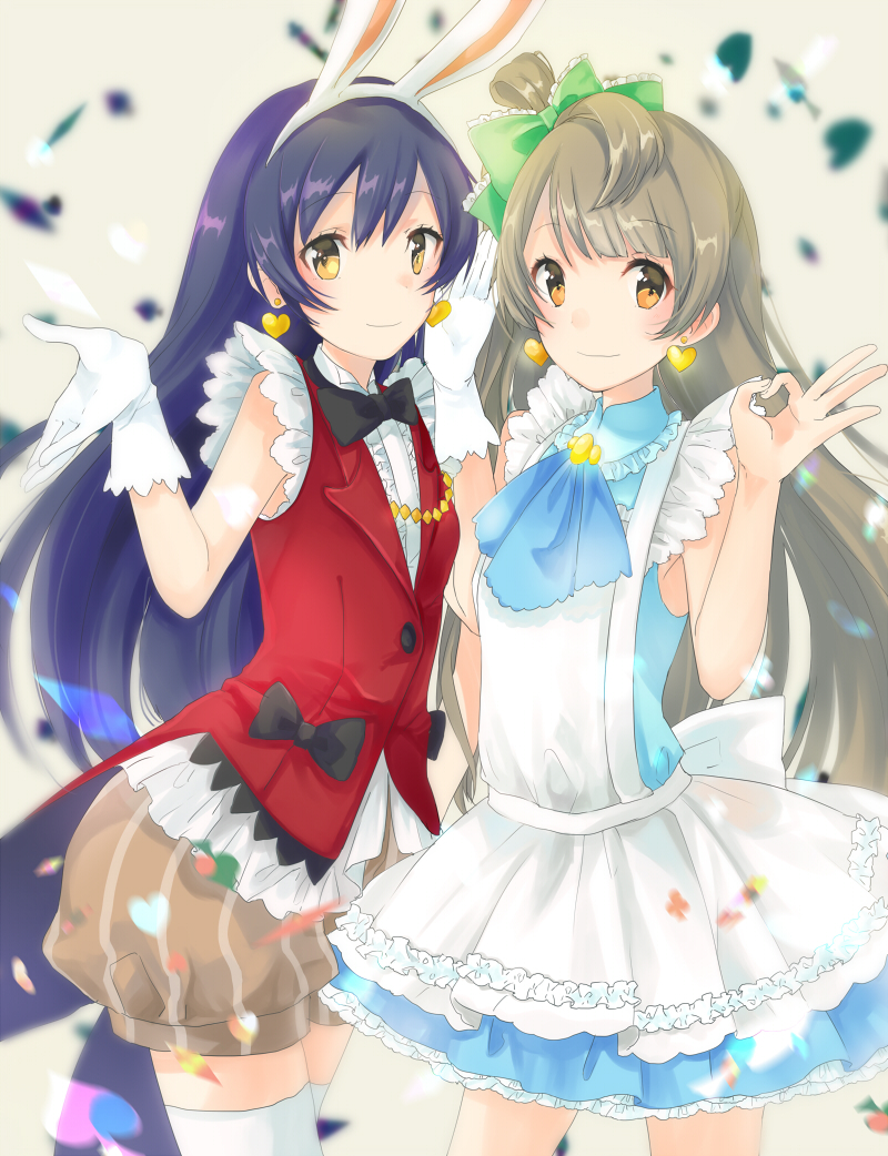 sonoda umi and minami kotori (love live! and 1 more) drawn by lunica