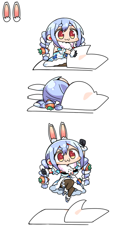 usada pekora and don-chan (hololive) drawn by kanikama