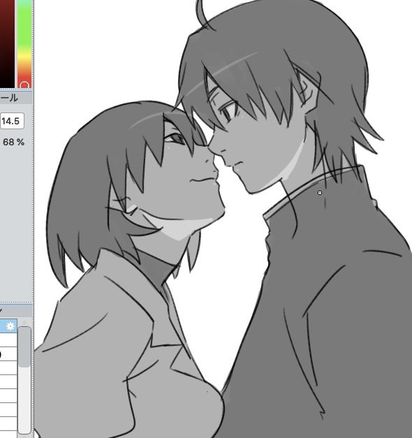 araragi koyomi and oshino ougi (monogatari) drawn by iniooooo