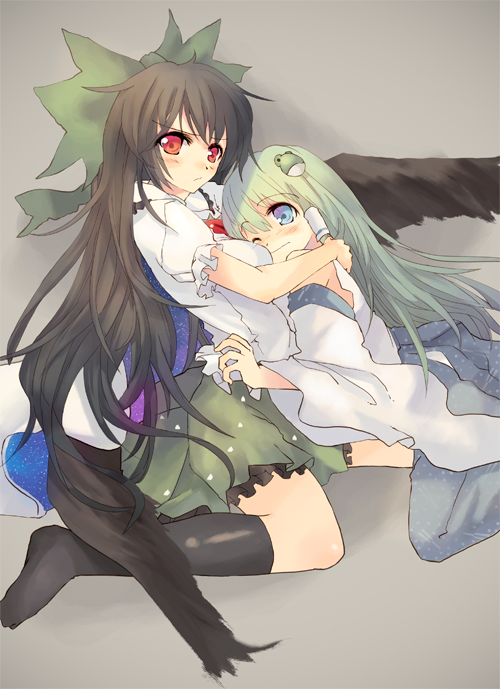 kochiya sanae and reiuji utsuho (touhou) drawn by tes_(unpre)