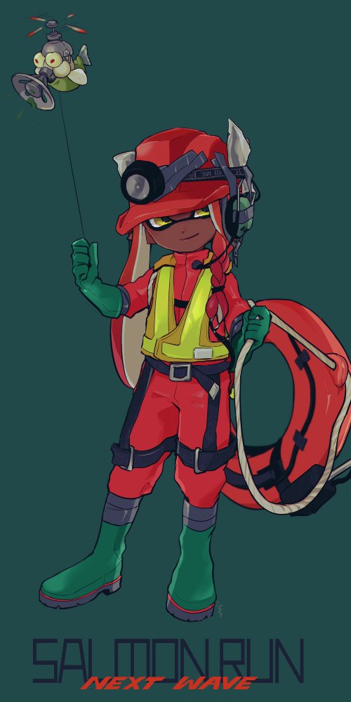 inkling player character, inkling girl, and fish stick (splatoon) drawn by imaikuy0