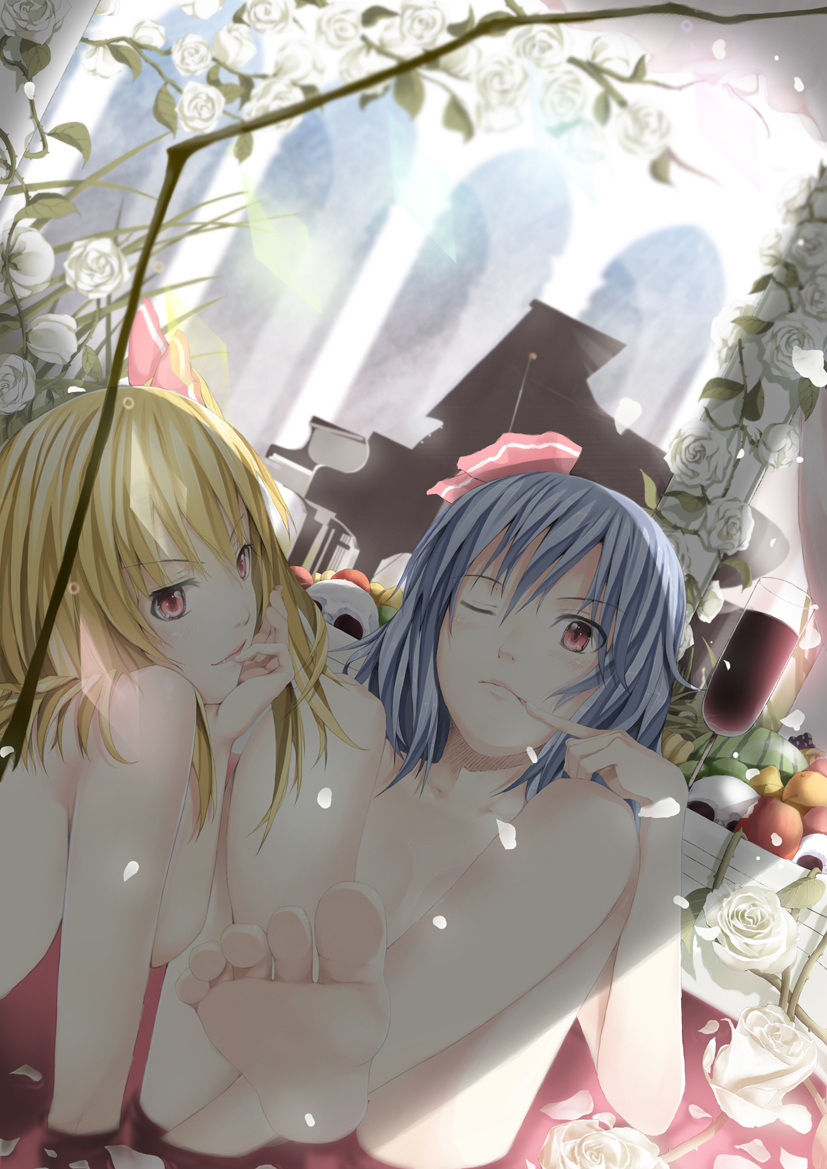 remilia scarlet and flandre scarlet (touhou) drawn by tamamono_atae