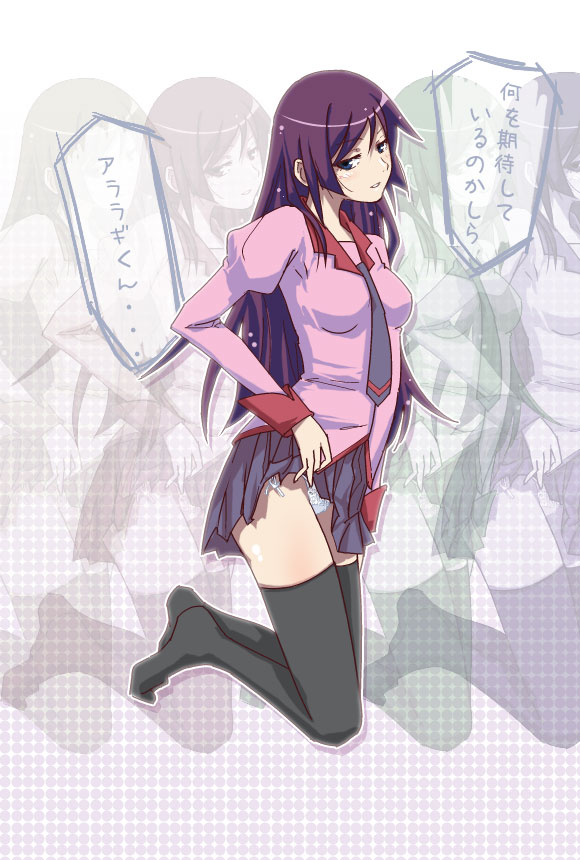 senjougahara hitagi (monogatari and 1 more) drawn by sakebuotoko