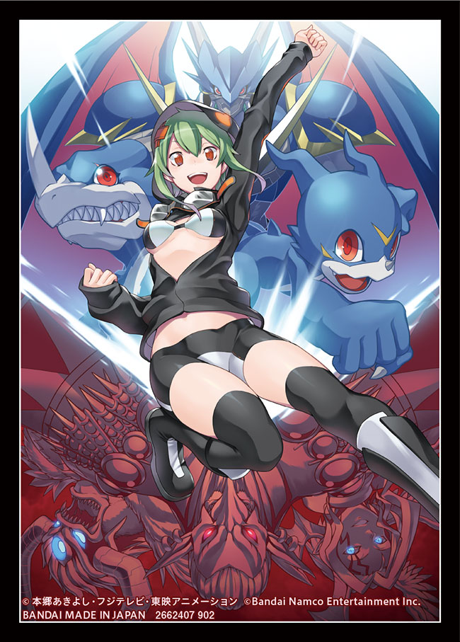 v-mon, shinomiya rina, ulforcev-dramon, lucemon falldown mode, v-dramon, and 2 more (digimon and 2 more) drawn by tonami_kanji