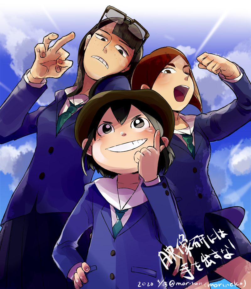 kanamori sayaka, asakusa midori, and mizusaki tsubame (eizouken ni wa te wo dasu na!) drawn by shunkashuntou