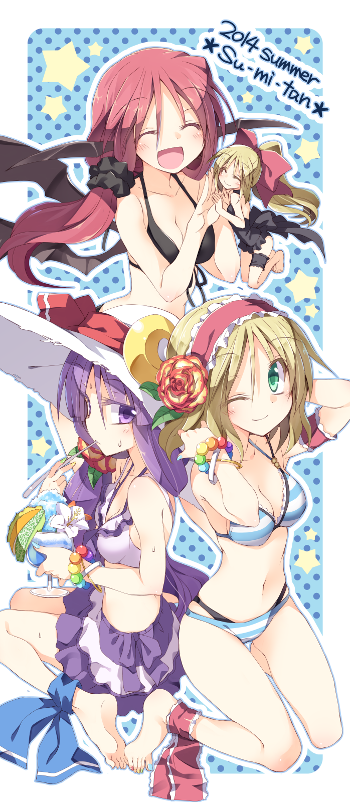 alice margatroid, patchouli knowledge, koakuma, and shanghai doll (touhou) drawn by satou_kibi