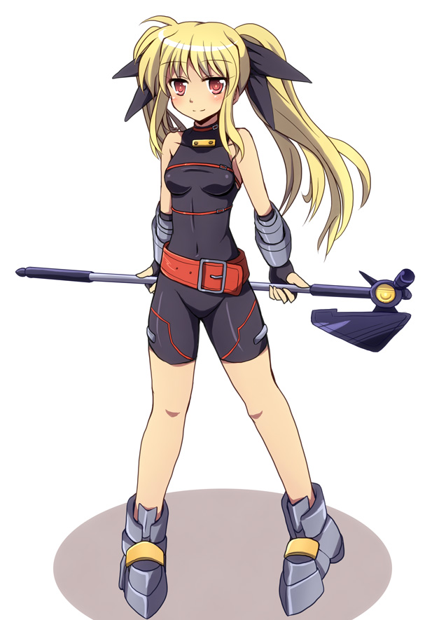 fate testarossa and bardiche (lyrical nanoha) drawn by cross_(crossryou)