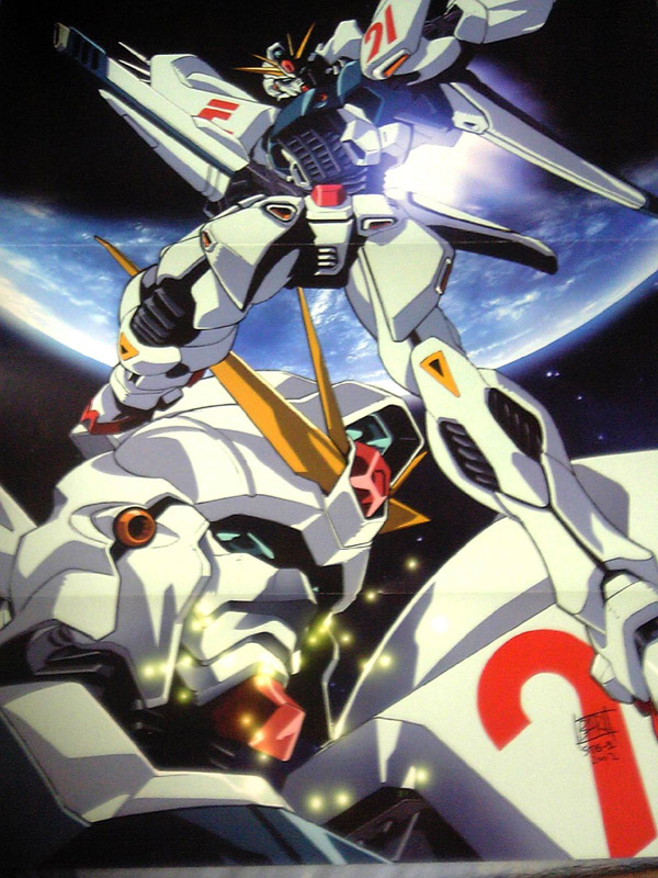 f91 gundam (gundam and 1 more) drawn by oobari_masami