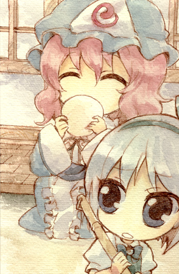 konpaku youmu and saigyouji yuyuko (touhou) drawn by kamoi_hayato