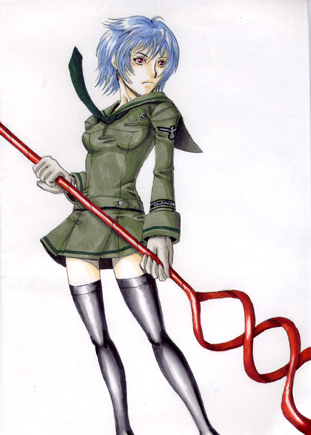 ayanami rei (neon genesis evangelion and 1 more) drawn by hans_gunsche