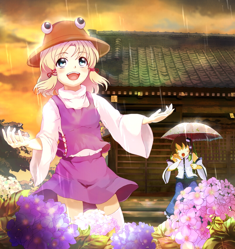 kochiya sanae and moriya suwako (touhou) drawn by yuuyuu_(yuko)