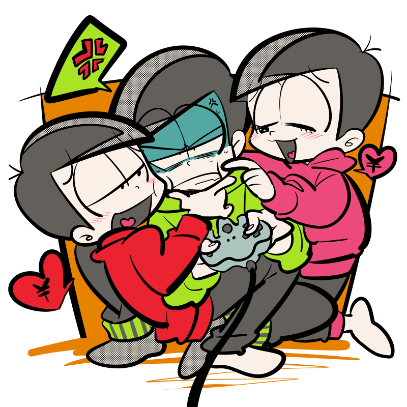 matsuno osomatsu, matsuno choromatsu, and matsuno todomatsu (osomatsu and 1 more) drawn by sameyama_jiro