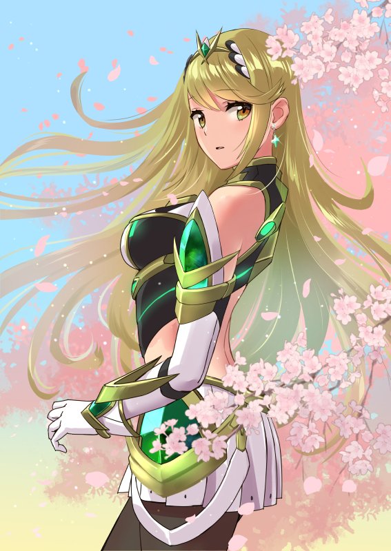 mythra (xenoblade chronicles and 2 more) drawn by ooshima_aki