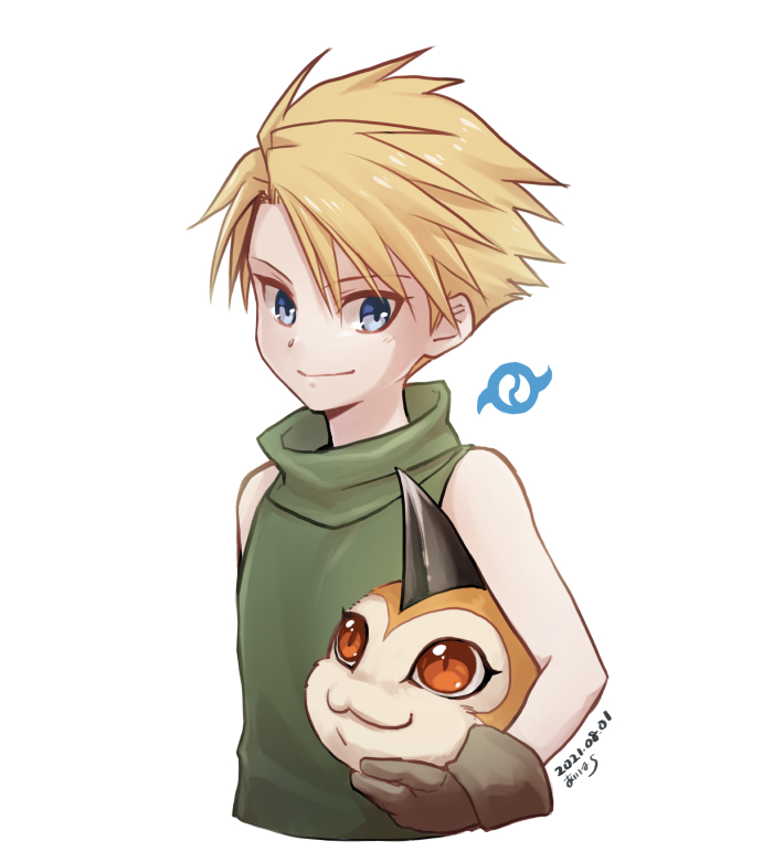 ishida yamato and tunomon (digimon and 1 more) drawn by hiryuu_(kana_h)