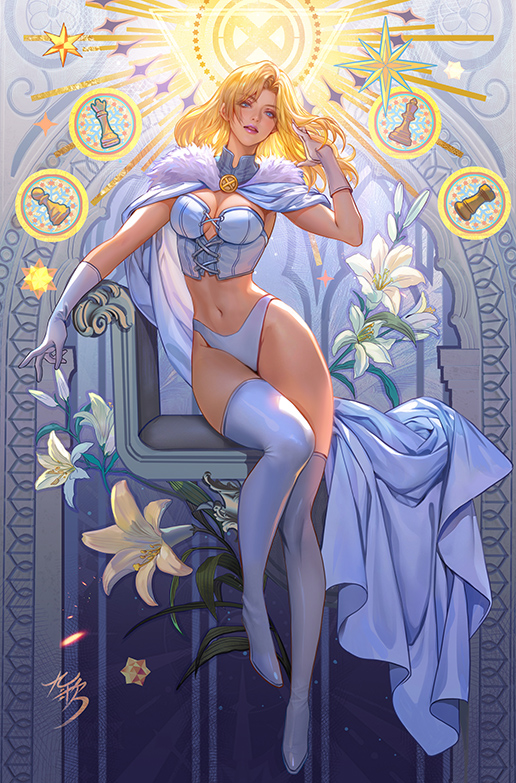 emma frost (marvel and 2 more) drawn by fan_yang_(jiuge)