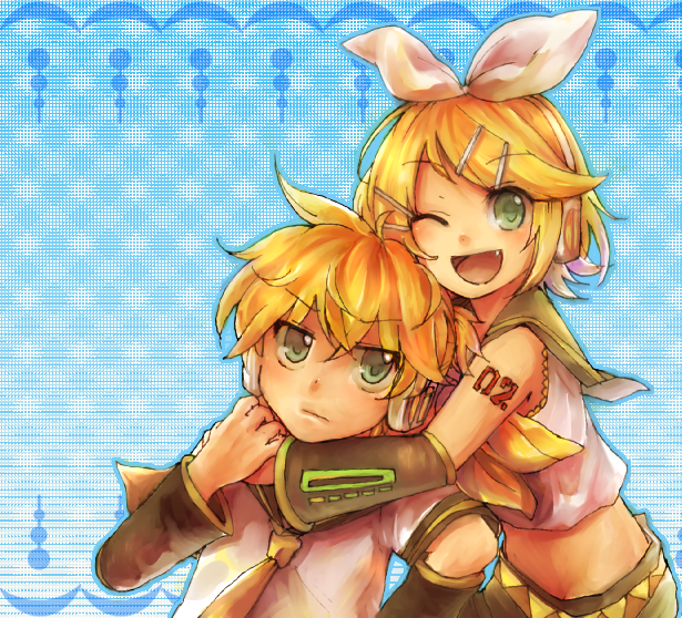 kagamine rin and kagamine len (vocaloid) drawn by oharu