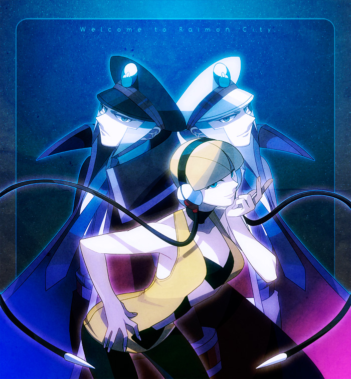 elesa, ingo, and emmet (pokemon and 1 more) drawn by sumizuki