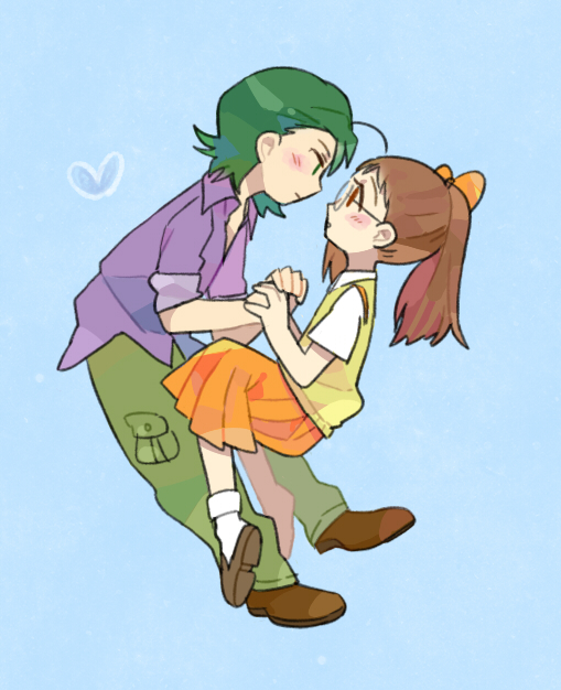fujiwara hazuki and yada masaru (ojamajo doremi) drawn by aojiso_(tokiko0206)