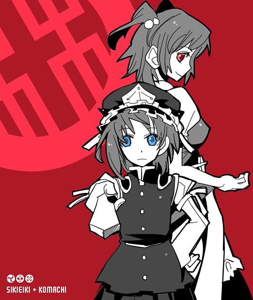 shiki eiki and onozuka komachi (touhou) drawn by inuinui
