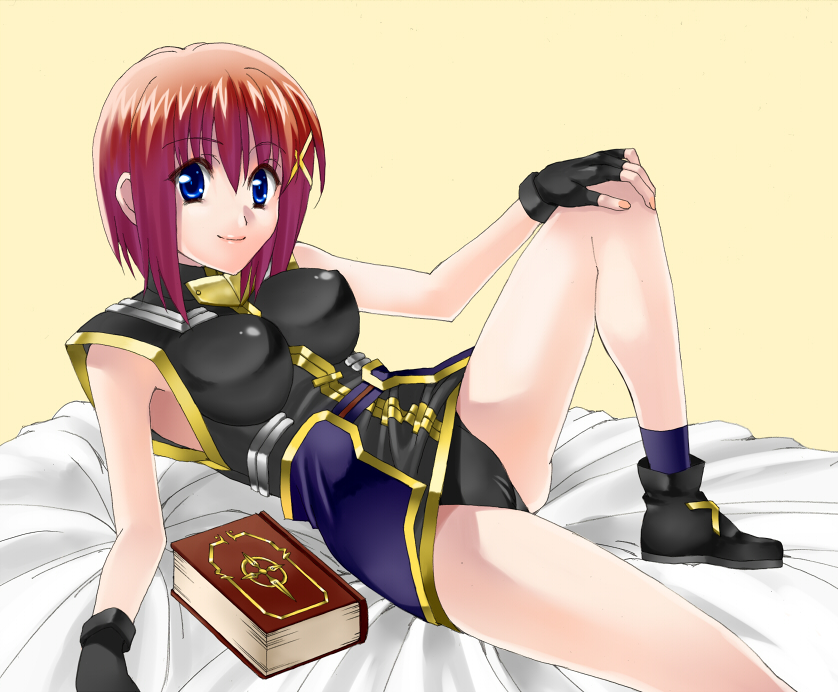 yagami hayate and tome of the night sky (lyrical nanoha and 1 more) drawn by sen_(sansui)