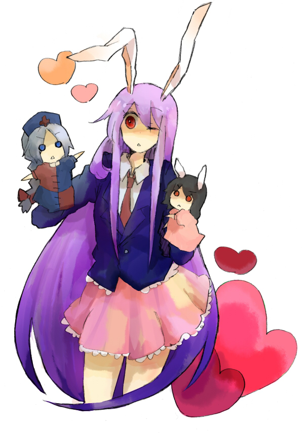 reisen udongein inaba, inaba tewi, and yagokoro eirin (touhou) drawn by tarako_supa
