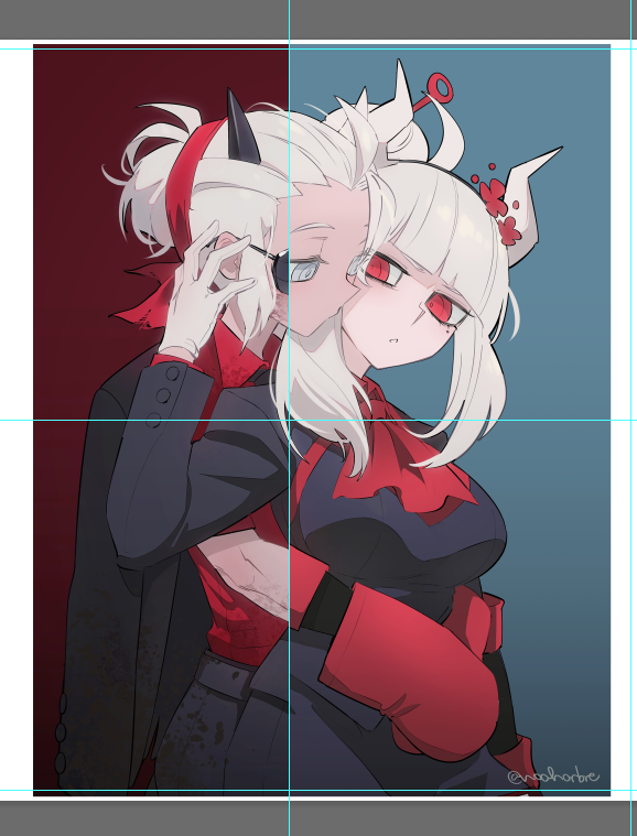 lucifer and justice (helltaker) drawn by noah_(tettsui-sole)