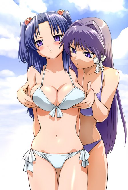 fujibayashi kyou and ichinose kotomi (clannad) drawn by ueyama_michirou