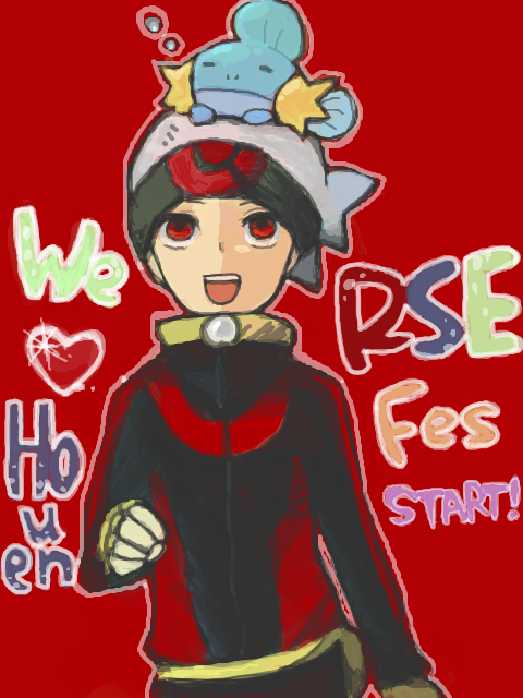 brendan and mudkip (pokemon and 2 more) drawn by mayumi_(tegaki)