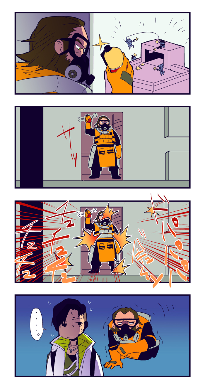 wraith, crypto, octane, lifeline, pathfinder, and 1 more (apex legends) drawn by mizu_cx