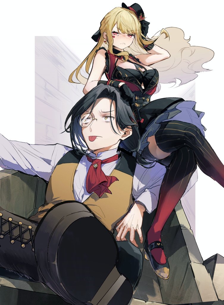 luis cammy and shellin burgundy (nijisanji) drawn by buranran
