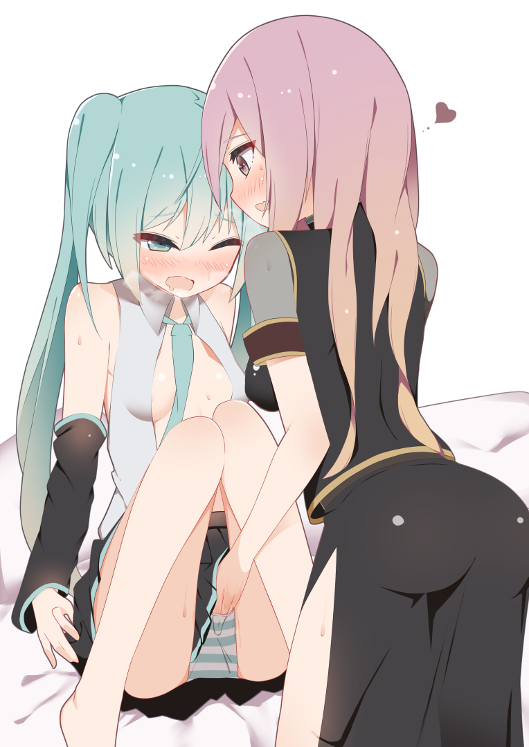 hatsune miku and megurine luka (vocaloid) drawn by giryu