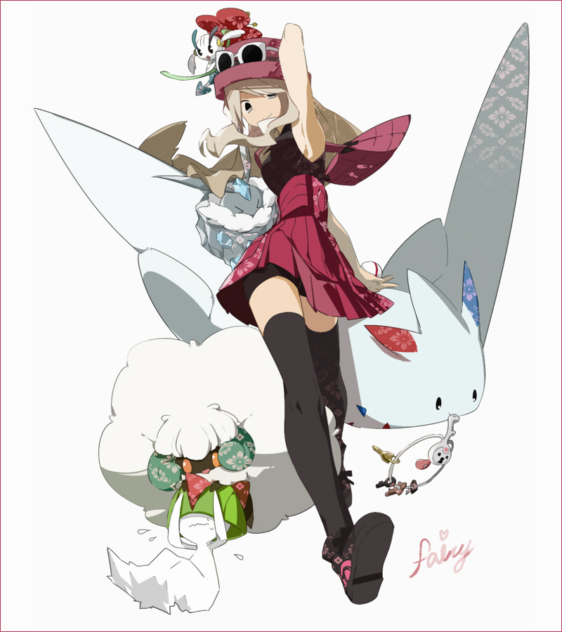 serena, ralts, whimsicott, togekiss, floette, and 2 more (pokemon and 1 more) drawn by ciel_arc