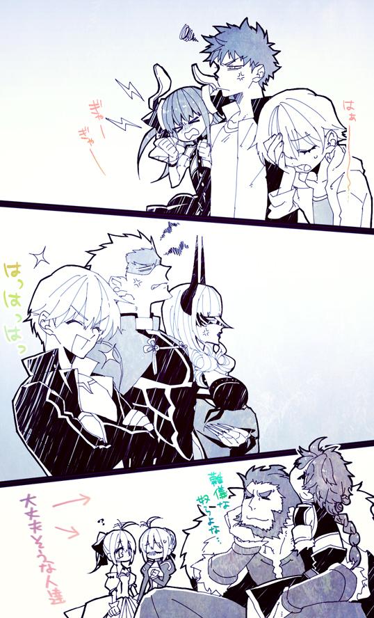 artoria pendragon, saber, gilgamesh, emiya shirou, archer, and 6 more (fate and 2 more) drawn by die_(f_mega)