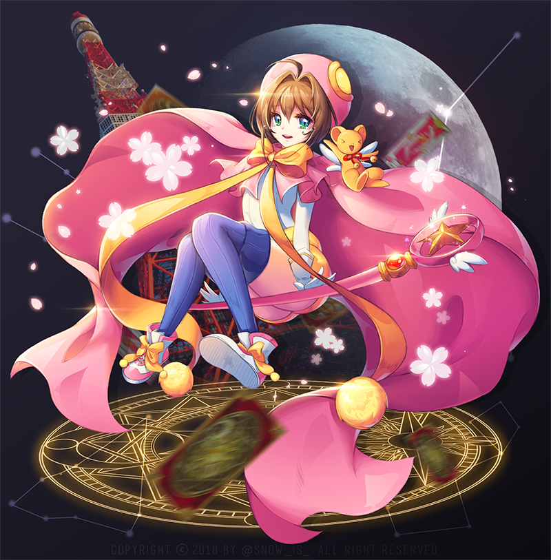 kinomoto sakura and kero (cardcaptor sakura) drawn by snow_is