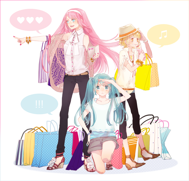 hatsune miku, kagamine rin, and megurine luka (vocaloid) drawn by yua_(tick-tack)