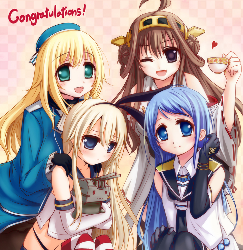 shimakaze, kongou, atago, rensouhou-chan, and samidare (kantai collection) drawn by akisame_rizu