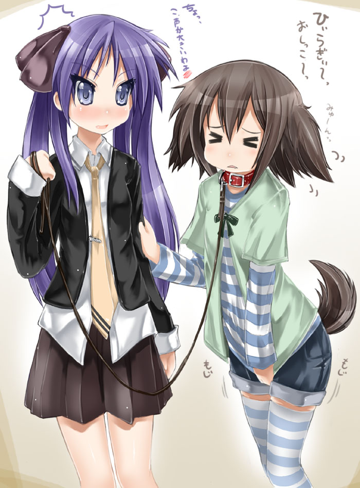 hiiragi kagami and kusakabe misao (lucky star) drawn by abubu