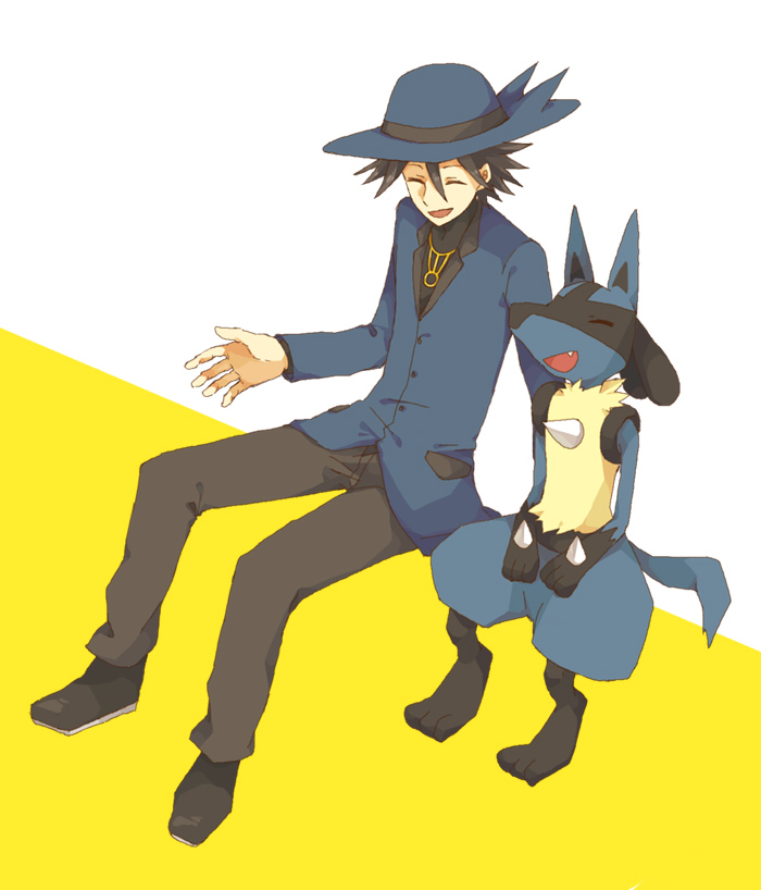 lucario and riley (pokemon and 2 more) drawn by aloe28
