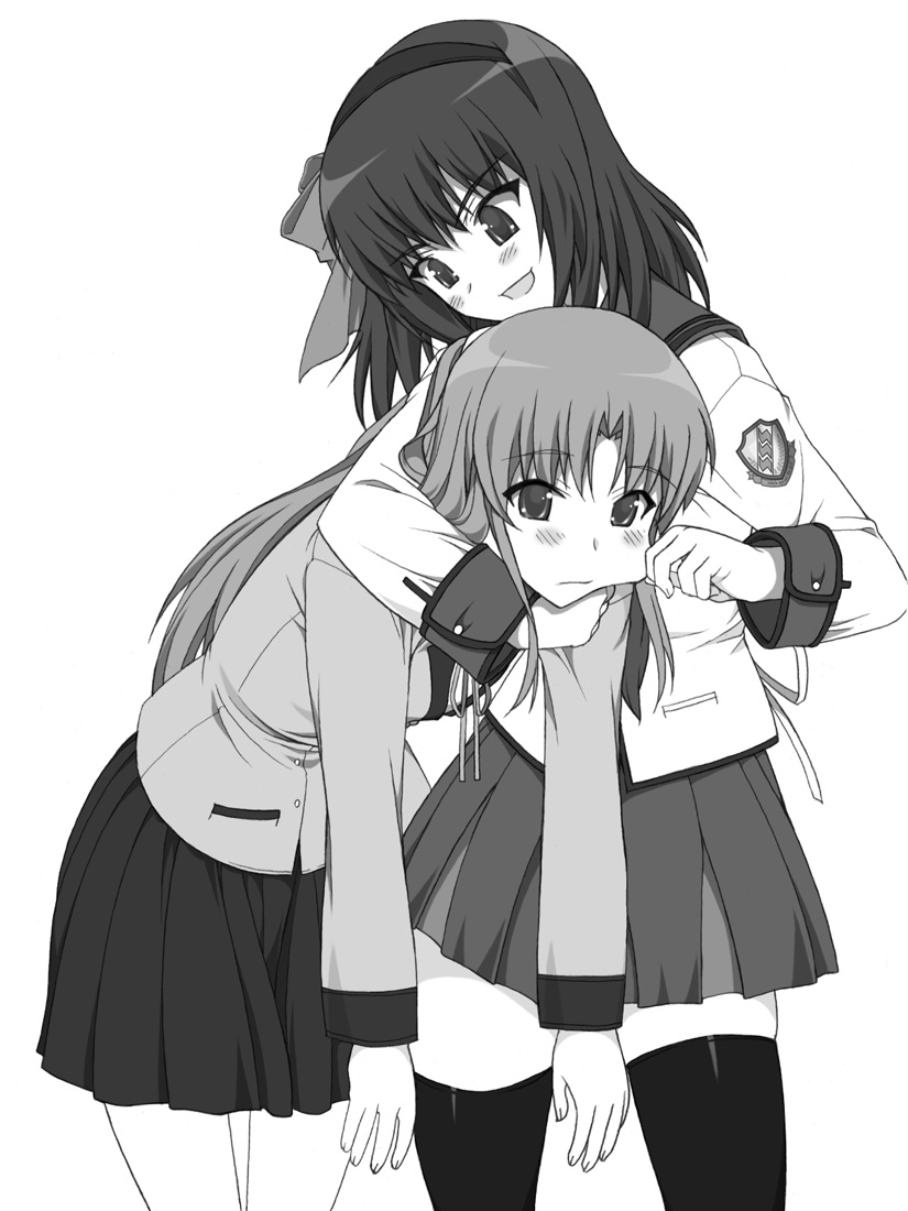 tachibana kanade and nakamura yuri (angel beats!) drawn by shichimenchou
